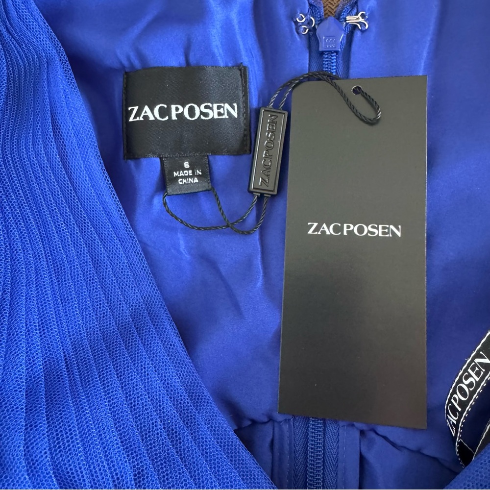 Zac Posen Tulle Midi-Dress in Royal Blue, size 6 - Picture 12 of 13